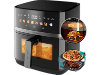 freidora de aire - cecotec cecofrygrill duoheat 8000 doble resistencia 8 l 2200 w menus coccion 3d parrilla ventana display tactil negro
