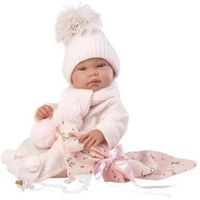 muneca bebe recien nacida tina toquilla bambi rosa newborn - cuerpo de vinyl