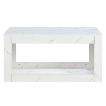 Mesa De Centro Con Led - Tablero De Partículas - Blanco