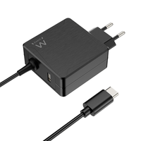 cargador de pared ewent ew3978 usb-c con pd 65w  puerto usb-a