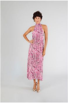 vestido largo con escote americano. paisley azalea