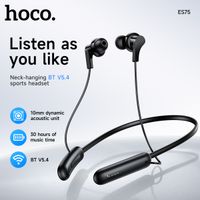 hoco original banda para el cuello inalambrico 54 auriculares musica deportes 130h larga modo de reposo 10mm conductores graves profundos auriculares colgantes para el cuello es75