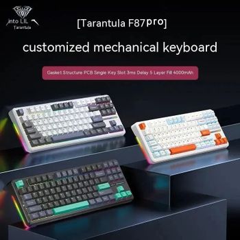 Teclado mecánico AULA F87Pro 2,4g/Usb/Bluetooth modo Tri inalámbrico 87 teclas relleno de silenciamiento de 5 capas adecuado para juegos + escritura