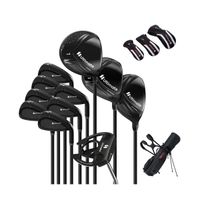 costway juego completo de palos de golf y bolsa para hombre bolsa de golf portatil con soporte driver 1 460cc fairway 3 hibrido 4 y 3 negro