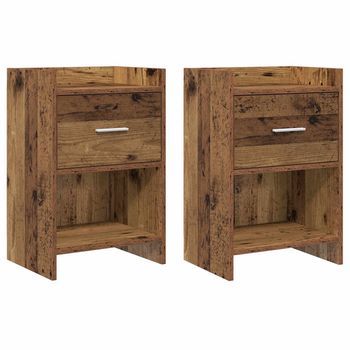 Mesas De Noche 2 Pcs Madera Envejecida 40 X 30 X 60 Cm Vidaxl