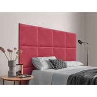 dhome cabecero tapizado para camas de 120cm compuesto de paneles autoadhesivos intercambiables de lino natural cama lujo dormitorio acolchado rojo