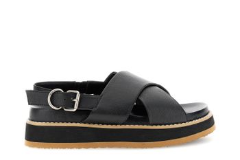 sandalias de piel con dos tiras cruzadas black 38
