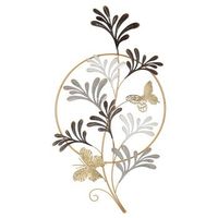 panel decorativo hojas 3d de metal multicolor 502x51x92 cm