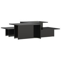 2 piezas mesa de cafe  mesa de centro madera contrachapada negro 1115x50x33cm