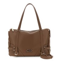 shopper suave efecto piel con grano con correas y hebillas brown taglia unica