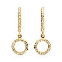 pendientes de aro de plata 925 chapada en oro con circonita cubica