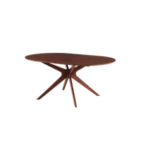 mesa de comedor ovalada gina madera oscura