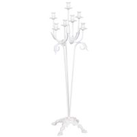 candelabro de pie de metal envejecido 35x35x110h cm blanco
