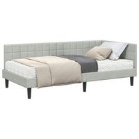 estructura de cama esquina con colchon manual 2 uds gris claro vidaxl