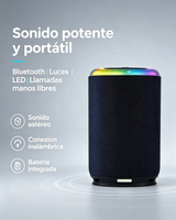 altavoz bluetooth portatil luz rgb ambiental sonido estereo tws altavoz inalambrico resistente al agua llamadas manos libres para hogar exterior viajes