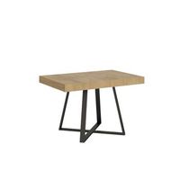 mesa extensible 90x120224 cm abbraccio roble natural patas antracita