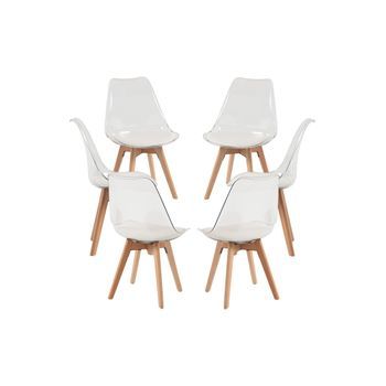 Pack 6 Sillas Synk Transparente Asiento De Policarbonato 82.50*48*43 Cm - Blanco