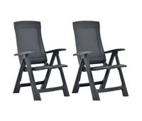 sillas de jardin reclinables 2 unidades plastico gris antracita