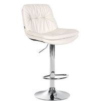 taburete de bar laurel en polipiel simil cuero blanco 54x46x92 cm clp
