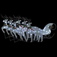 decoracion navidena de renos y trineo de jardin blanco 140 leds vidaxl