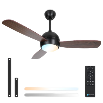 Aigostar Ventilador de Techo con Luz LED, Lampara Ventilador techo Ultra Silencioso con Mando a Distancia, 30W Motor DC Reversible, CCT 2700K-6500K, Regulable, 6 velocidades, Ø106.6cm