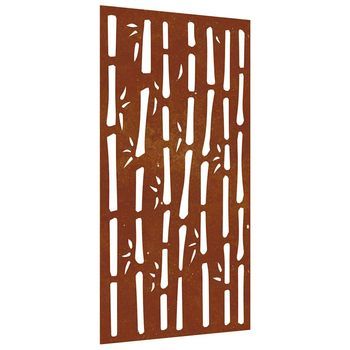 Adorno De Pared De Jardín Acero Corten Diseño Bambú 105x55 Cm Vidaxl