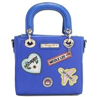 nicole lee bolso de mano bolso de mano con parches de colores azul para mujer