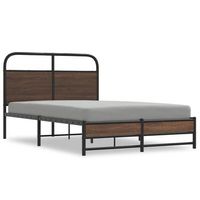 estructura de cama sin colchon 140x190 cm madera marron roble vidaxl