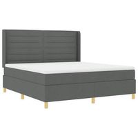 cama tipo box spring con tiras led gris 180 x 200 cm tela vidaxl