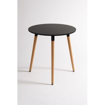 Mesa Tower Redonda 60 Cm De Madera 71*50*50 Cm - Negro