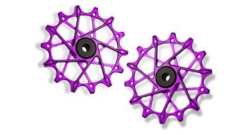 Par de poleas de cambio garbaruk para shimano 12v violeta