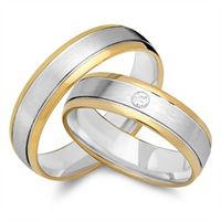 alianzas 14 quilates oro blanco amarillo con diamante