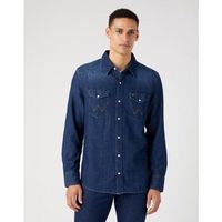 wrangler camisa manga larga 112341088 27mw-blue dark stone para hombre