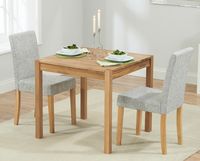 oxford 80cm solid oak dining table with mia fabric chairs