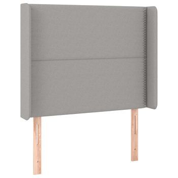 Cabecero Cama Mueble De Dormitorio Con Led De Tela Claro 93 X 16 X 118/128 Cm Gris M02_0000700