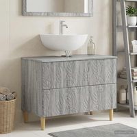 vidaxl mueble de lavabo para bano delft sonoma gris 82 x 41 x 59 cm