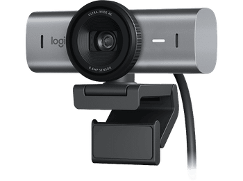 Webcam - Logitech MX Brio, Ultra HD 4K, Corrección de iluminación automática, Autoencuadre, Micrófonos/reducción ruido, Tapa privacidad, Negro