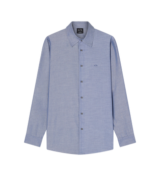 A|X Armani Exchange para hombre. XM002112AF22548UB113 Camisa Regular Fit azul (S), Casual, Algodón, Manga larga