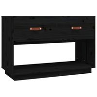 mueble de tv madera maciza de pino negro 90x40x60 cm vidaxl