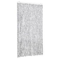 cortina antimoscas chenilla gris claro y gris oscuro 100x200 cm
