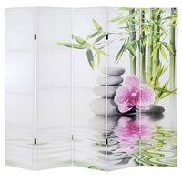 biombo separador de ambientes de 5 paneles 180x200 cm diseno orquidea par04010