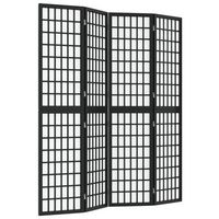 biombo biombo biombo plegable 4 paneles 160 x 170 cm madera maciza de abeto negro y papel de arroz dec031180