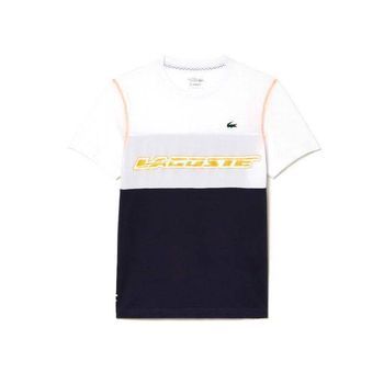 Camiseta Lacoste Sport Medvedev Blanco Azul Naranja
