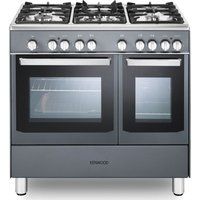 ck406sl 90 cm dual fuel range cooker - slate grey  chrome grey