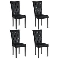 sillas de comedor 4 unidades terciopelo negro