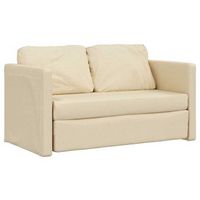 sofa cama  sofa convertible de suelo 2 en 1 tela crema 112x174x55 cm