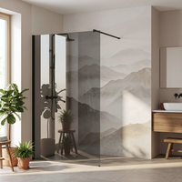 pared de la ducha rea flexi grey black 90