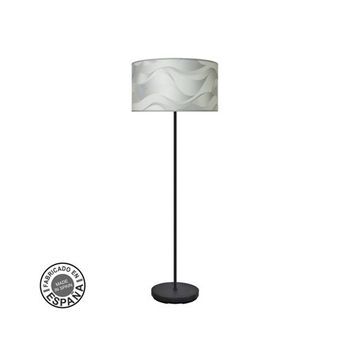 Pie De Salón 1xe27 Negro Ola Gris 163x40x40cm Moda