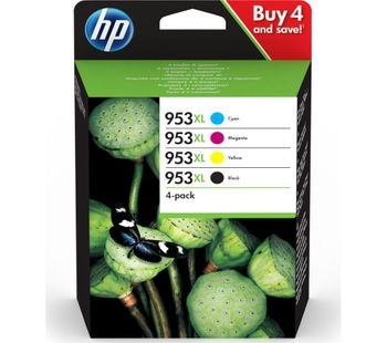 HP 953XL Cyan, Magenta, Yellow & Black Ink Cartridges, Cyan