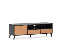 mueble tv denis 1 puerta y 2 cajones color negromadera
